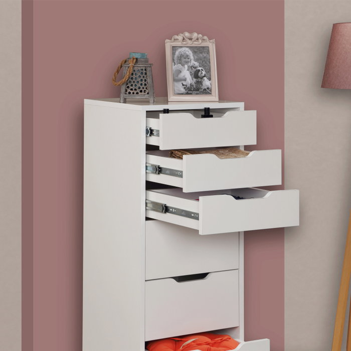 Hanah Home Flow - Shiny White Cómoda Blanca con 7 Cajones Hanah Home Flow - Shiny White Cómoda Blanca con 7 Cajones